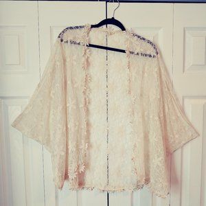 Floral Lace Cape Shawl